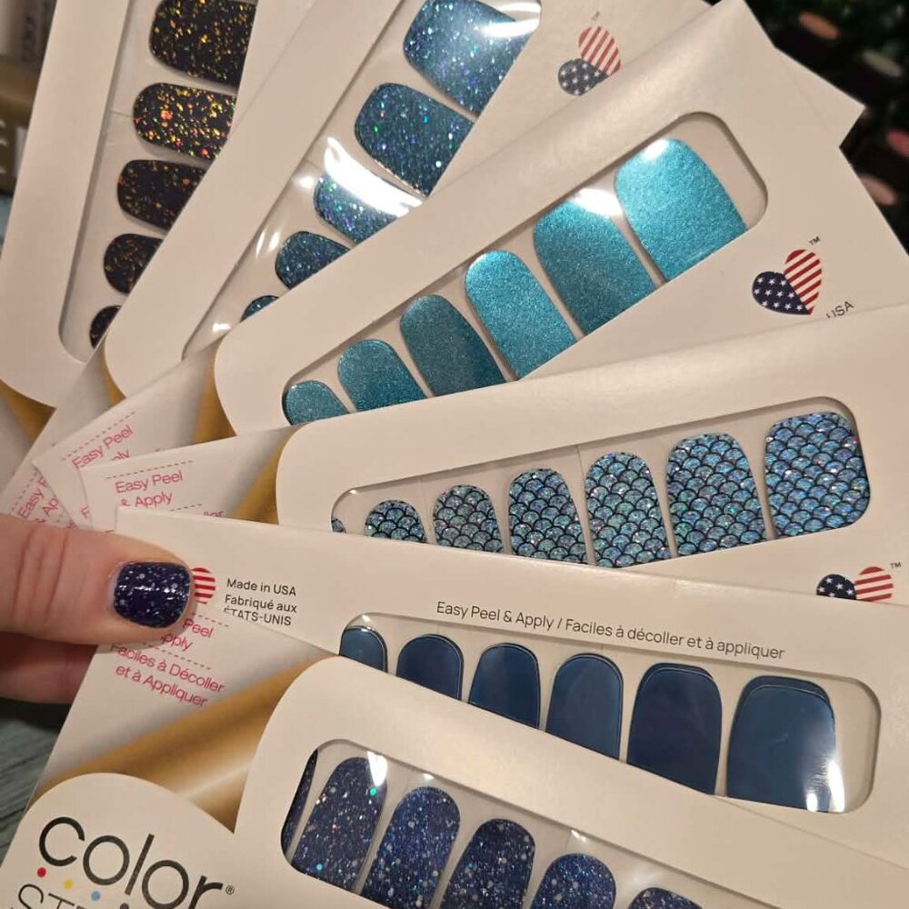 Color Street Blue Press On Nail Designs- Blue Bundle #2